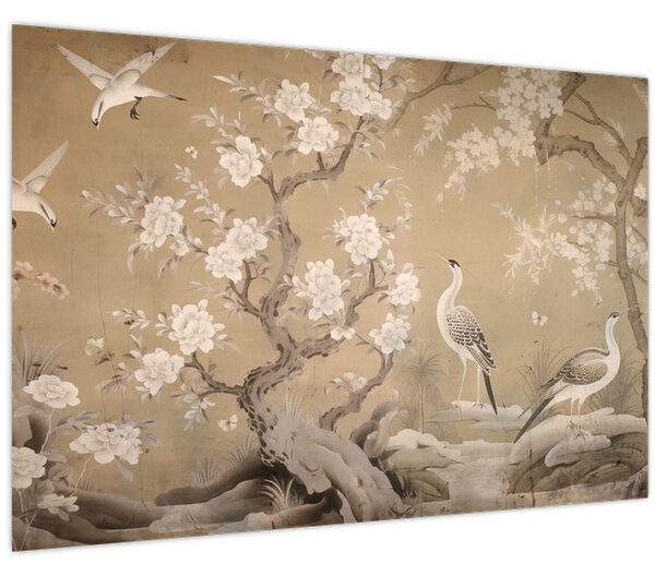 Kép - Rajzfilm japán táj (90x60 cm)