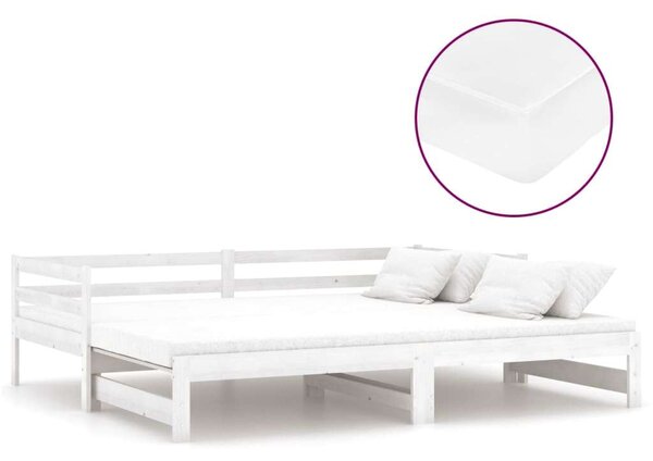 VidaXL fehér tömör fenyőfa kihúzható kanapéágy 2 x (90 x 200) cm