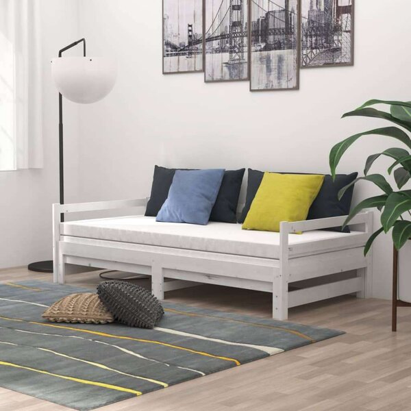 VidaXL fehér tömör fenyőfa kihúzható kanapéágy 2 x (90 x 200) cm