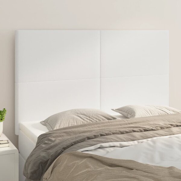 VidaXL Fehér Műbőr Ágyfejtámla - 4 db - 72x5x78/88 cm