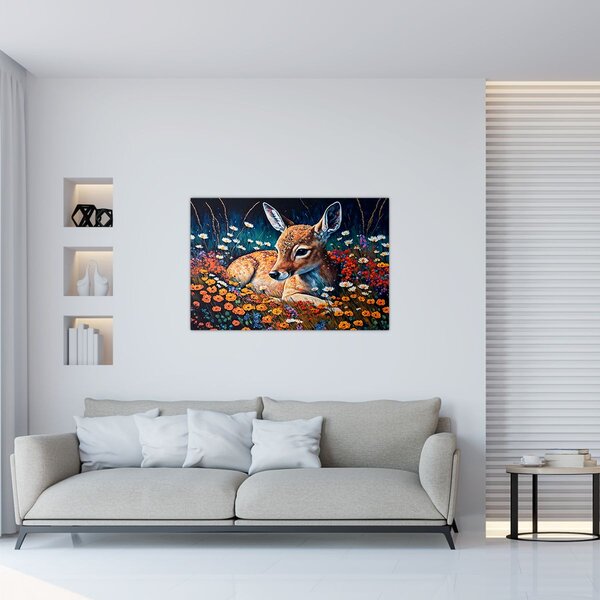 Kép - Festett szarvas (90x60 cm)