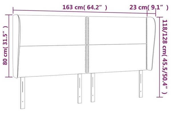 Bársony Fejtámla Szárnyakkal - Sötétkék - 163cm