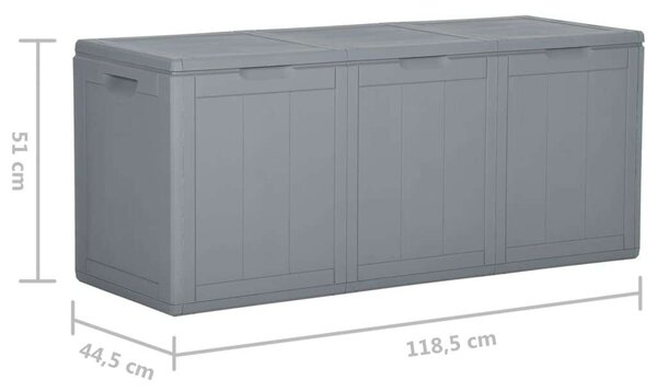 VidaXL Kerti Tárolóláda - PP Rattan - Szürke - 270L