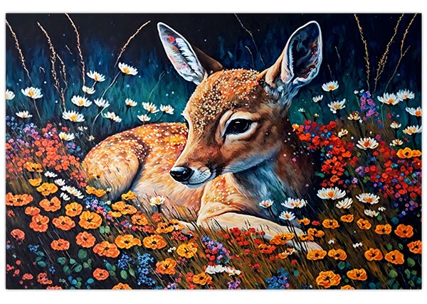 Kép - Festett szarvas (90x60 cm)