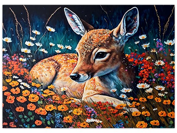 Kép - Festett szarvas (70x50 cm)