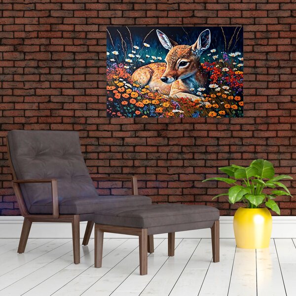 Kép - Festett szarvas (90x60 cm)