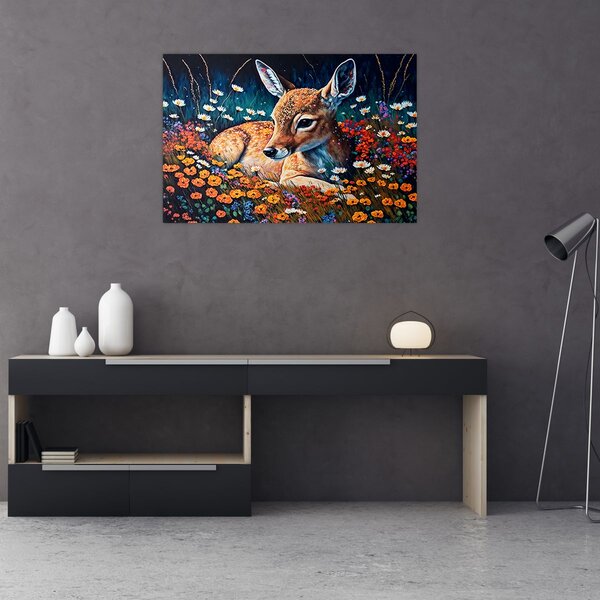 Kép - Festett szarvas (90x60 cm)