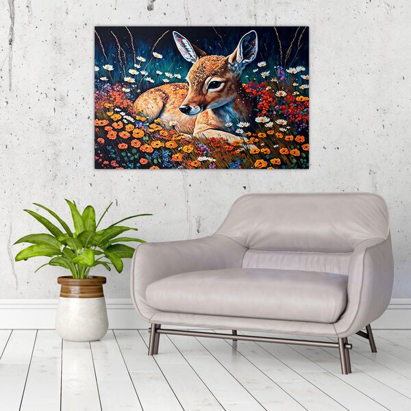 Kép - Festett szarvas (90x60 cm)