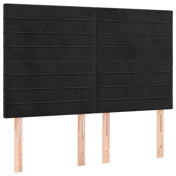 VidaXL Fekete Bársony Fejtámla - 4 db - 72x5x78/88cm