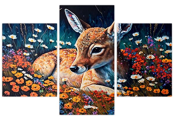 Kép - Festett szarvas (90x60 cm)