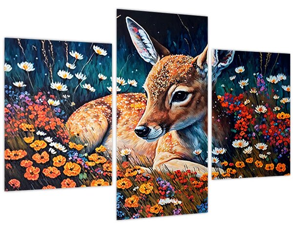 Kép - Festett szarvas (90x60 cm)