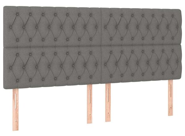 VidaXL Ágy - Sötétszürke Szövet - 200x200 cm