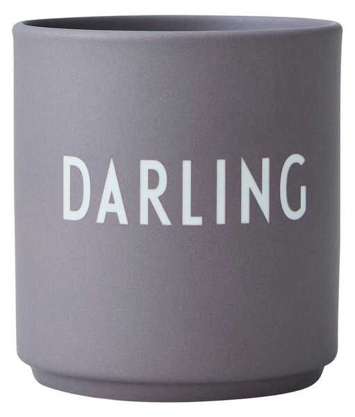 Darling szürke porcelánbögre, 300 ml - Design Letters