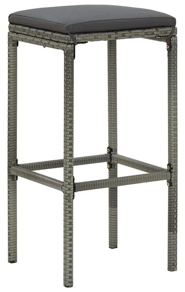 VidaXL Bárszékkészlet - 6 db Szürke Polyrattan - Kényelmes Párnával