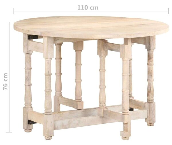 VidaXL Kerek Mangófa Étkezőasztal - 110cm