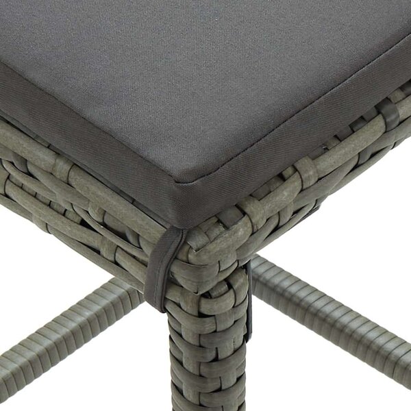 VidaXL Bárszékkészlet - 6 db Szürke Polyrattan - Kényelmes Párnával