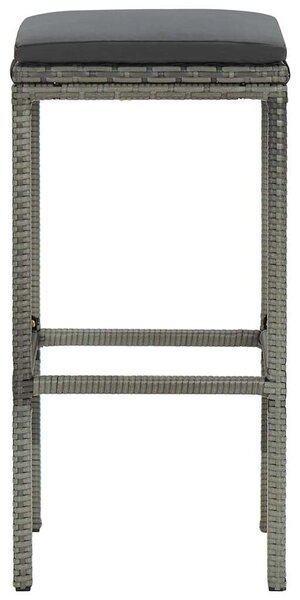 VidaXL Bárszékkészlet - 6 db Szürke Polyrattan - Kényelmes Párnával