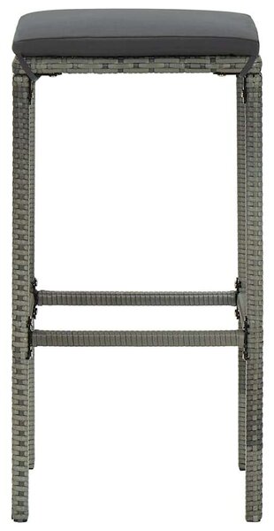 VidaXL Bárszékkészlet - 6 db Szürke Polyrattan - Kényelmes Párnával