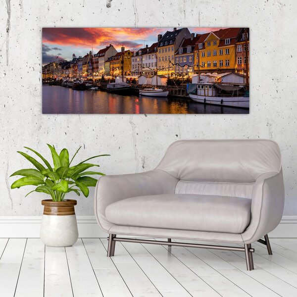 Kép - Nyhavn, Koppenhága (120x50 cm)