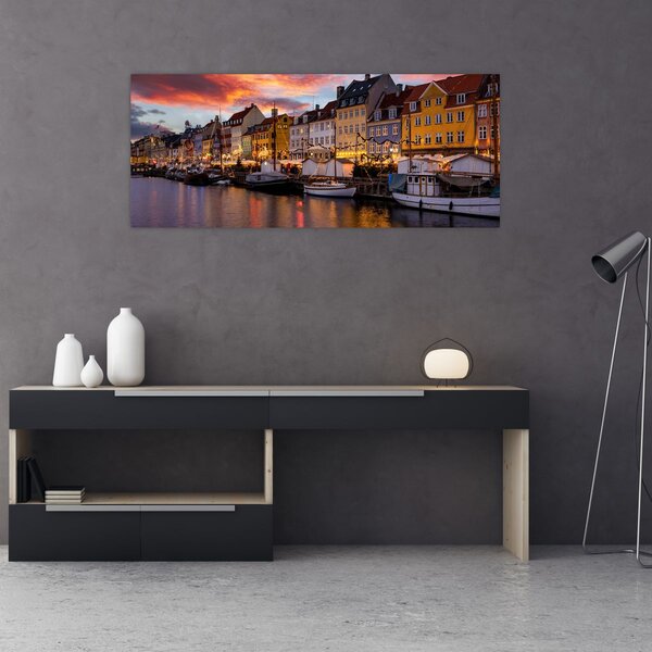 Kép - Nyhavn, Koppenhága (120x50 cm)