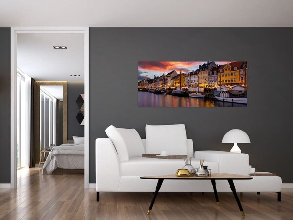 Kép - Nyhavn, Koppenhága (120x50 cm)