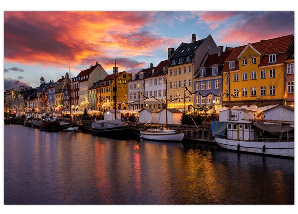 Kép - Nyhavn, Koppenhága (90x60 cm)