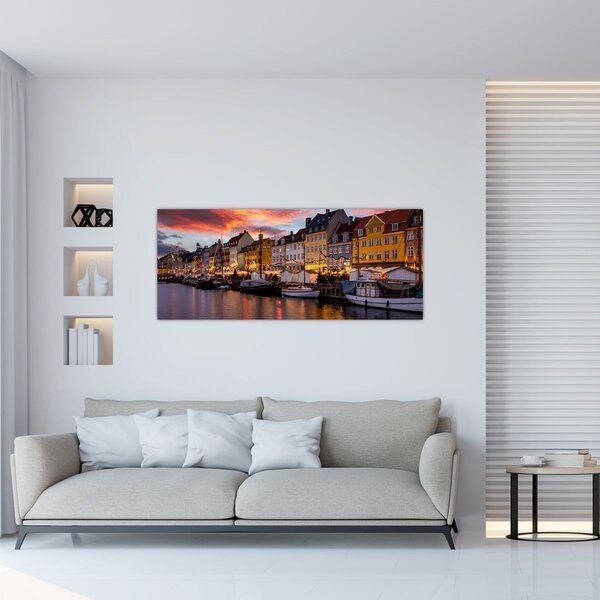 Kép - Nyhavn, Koppenhága (120x50 cm)