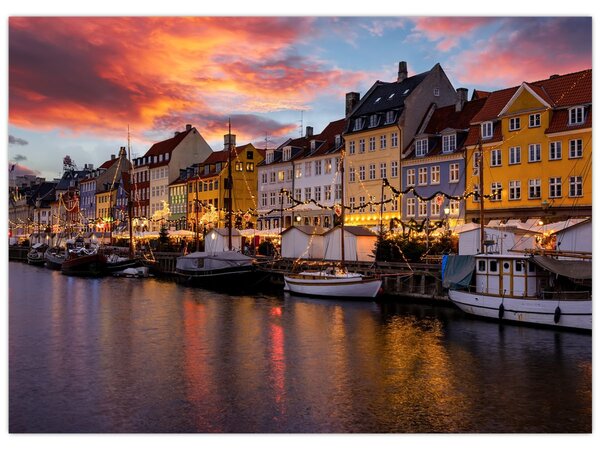 Kép - Nyhavn, Koppenhága (70x50 cm)