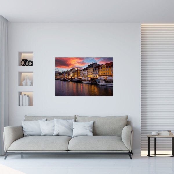 Kép - Nyhavn, Koppenhága (90x60 cm)