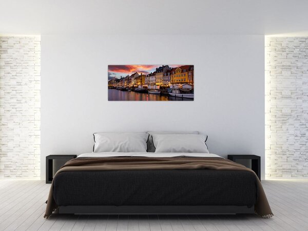 Kép - Nyhavn, Koppenhága (120x50 cm)