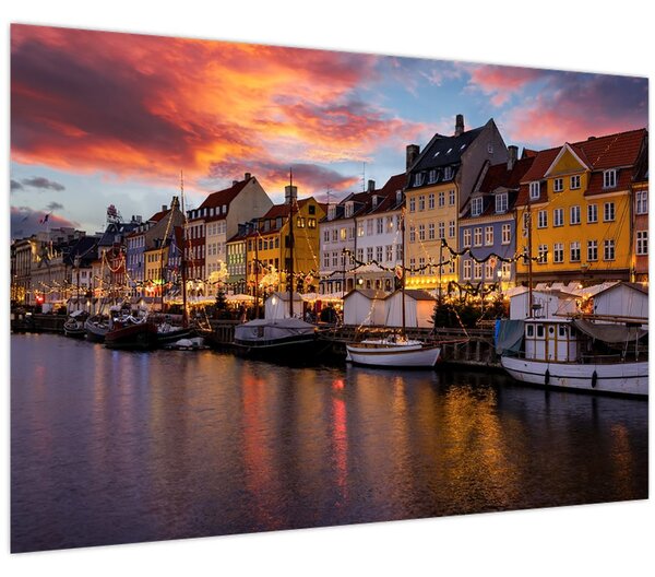 Kép - Nyhavn, Koppenhága (90x60 cm)
