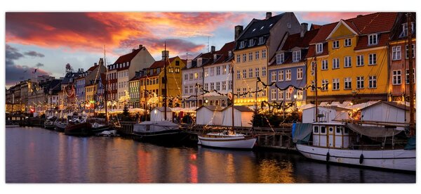 Kép - Nyhavn, Koppenhága (120x50 cm)