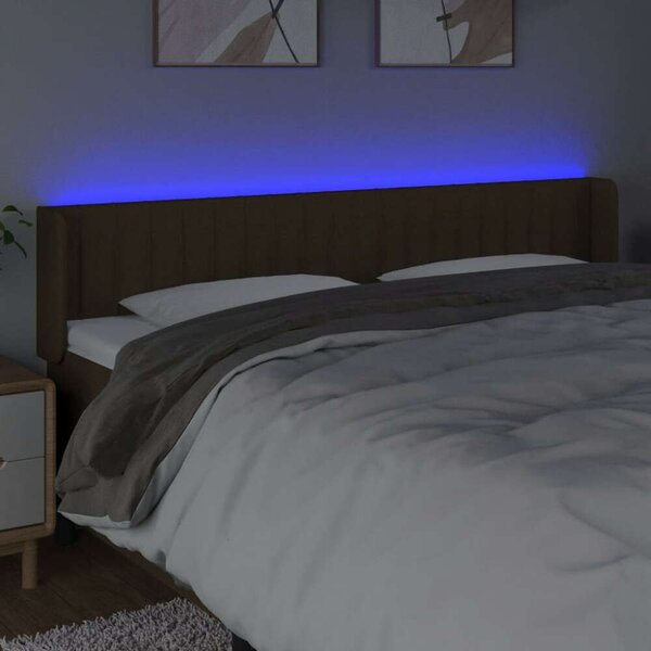 VidaXL LED Ágyfejtámla - Sötétbarna - 183cm