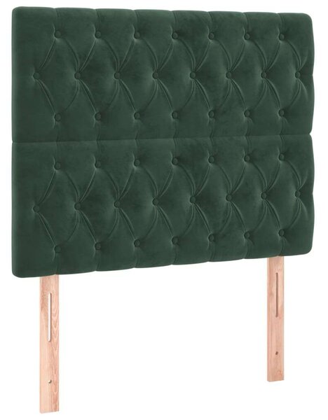 VidaXL Bársony Fejtámla - Sötétzöld - 100x7x118/128cm