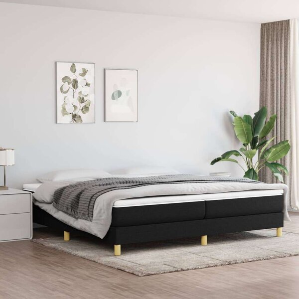 VidaXL Fekete Szövet Ágy Matraccal - 200x200 cm