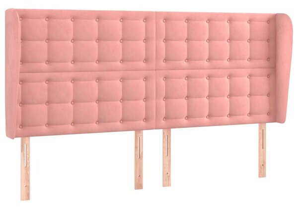 VidaXL rózsaszín bársony fejtámla szárnyakkal 103x23x118/128 cm