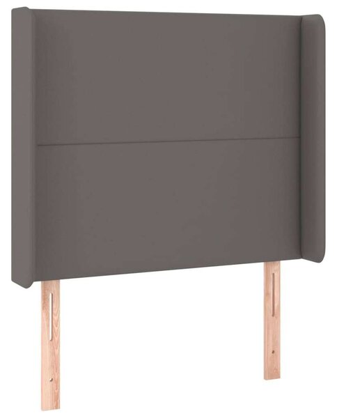 VidaXL szürke műbőr LED-es fejtámla 93x16x118/128 cm