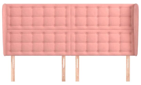 VidaXL rózsaszín bársony fejtámla szárnyakkal 103x23x118/128 cm