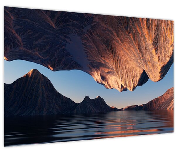 Kép - 3D sziklák (90x60 cm)
