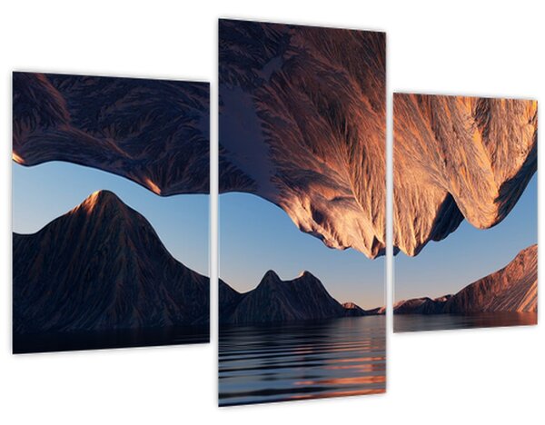 Kép - 3D sziklák (90x60 cm)