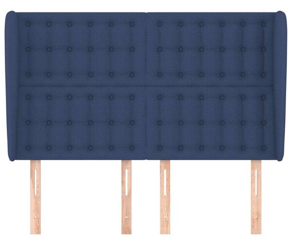 VidaXL kék szövet fejtámla szárnyakkal 147 x 23 x 118/128 cm