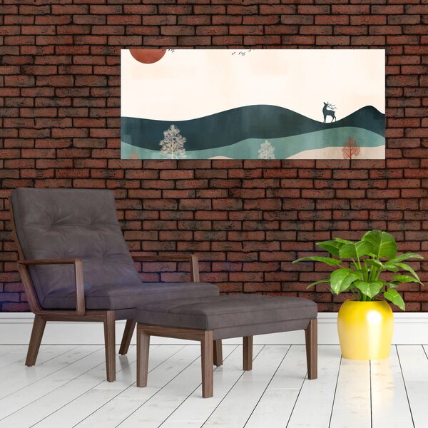 Kép - Illusztrált tájkép (120x50 cm)
