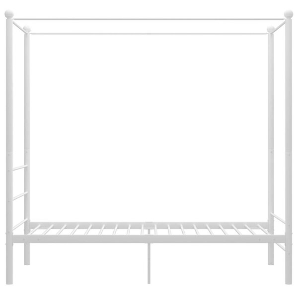 VidaXL Fehér Fém Baldachinos Ágykeret - 100x200 cm