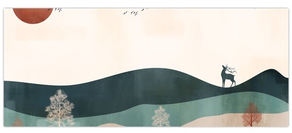 Kép - Illusztrált tájkép (120x50 cm)