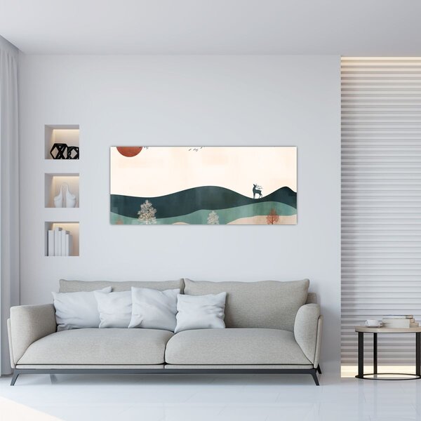 Kép - Illusztrált tájkép (120x50 cm)