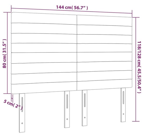 VidaXL Állítható Fejtámla - Sötétbarna Szövet - 4 db