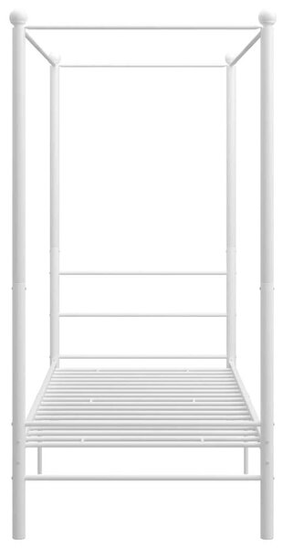 VidaXL Fehér Fém Baldachinos Ágykeret - 100x200 cm