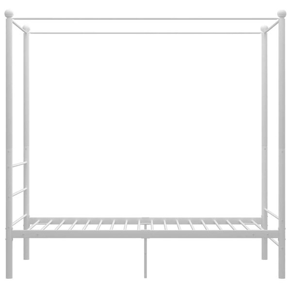 VidaXL Fehér Fém Baldachinos Ágykeret - 100x200 cm