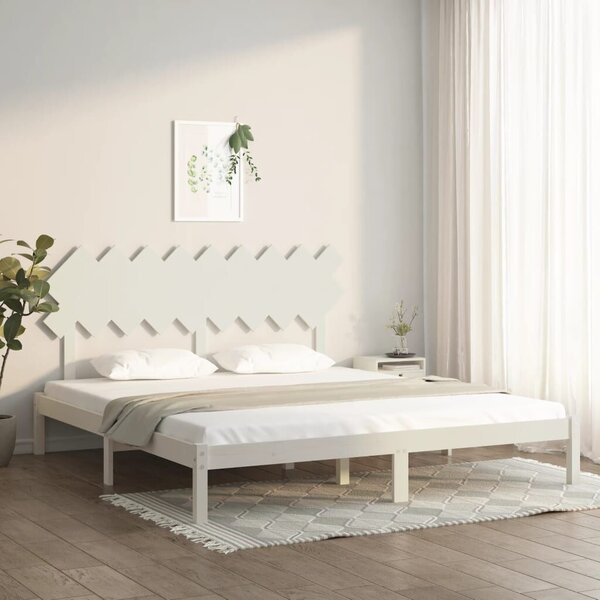 VidaXL Fehér Tömörfa Ágykeret - Super King - 180x200 cm
