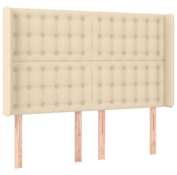 VidaXL krémszínű szövet LED-es fejtámla 147x16x118/128 cm